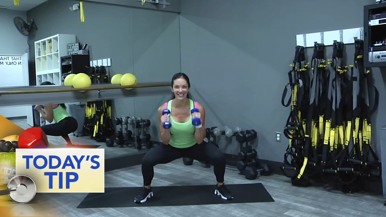Squat with arm curl - Today's Tip