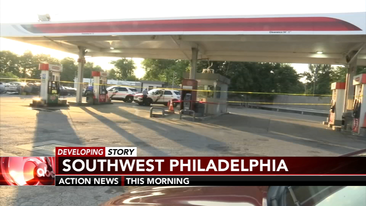 Police investigate shooting at gas station in Southwest Philadelphia