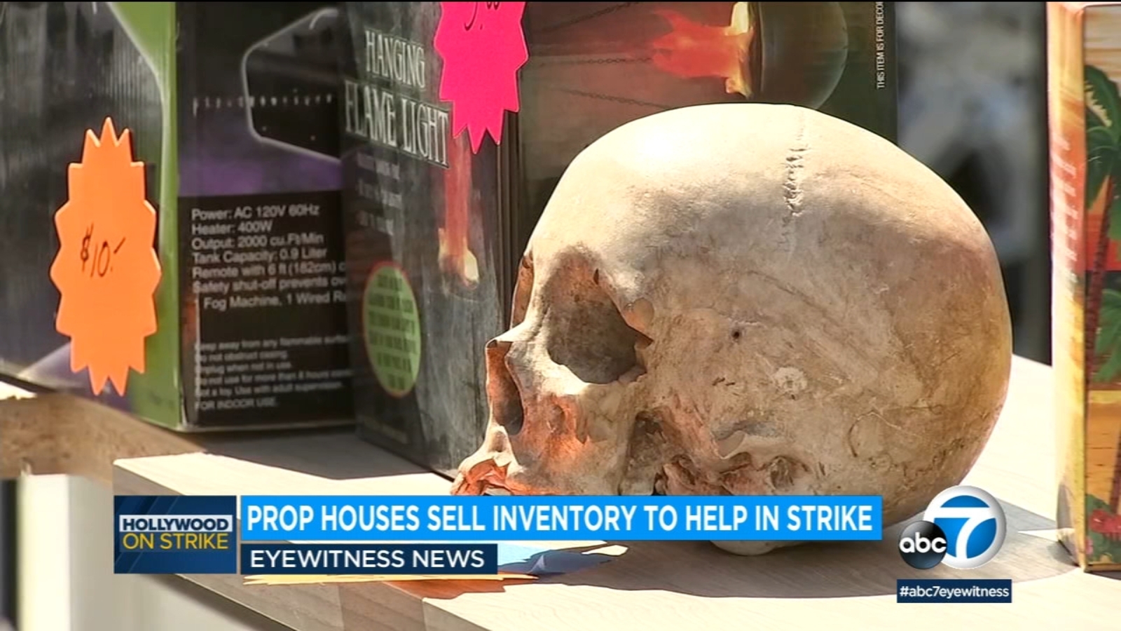 Local prop houses hold yard sale with movie items to raise money for striking writers and actors