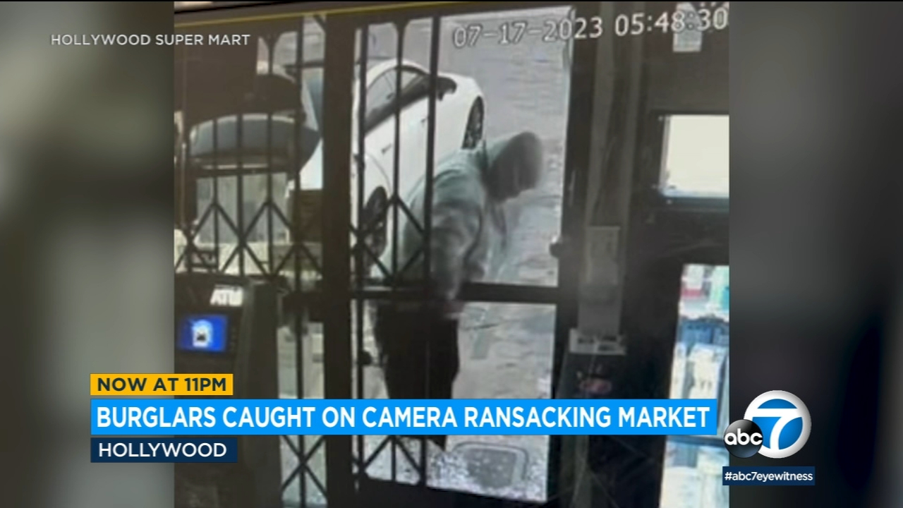 Burglars cut ATM in half, ransack Hollywood store
