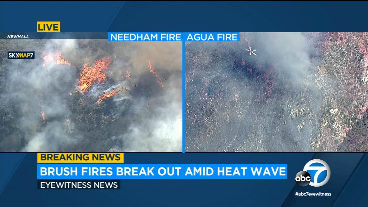Agua Fire and Victor Fire burning in brush near Santa Clarita - Vimarsana News
