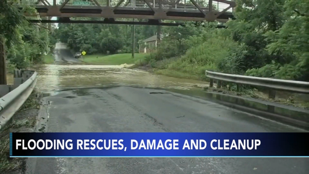 Flash flooding damages bridge, leads to closure in Chester County