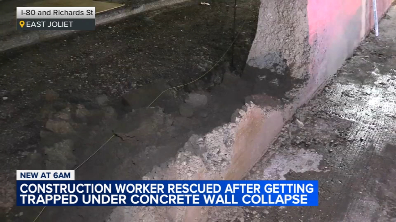 Construction worker injured after concrete wall collapse in Joliet