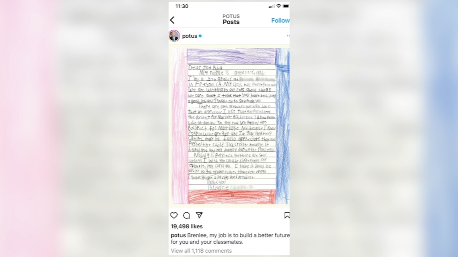 President Biden responds to letter from Fresno elementary student - Vimarsana News