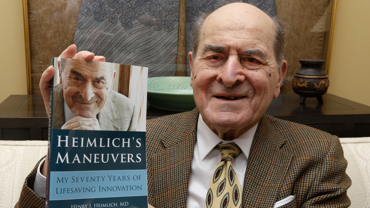 Heimlich, 96, uses maneuver to save woman's life