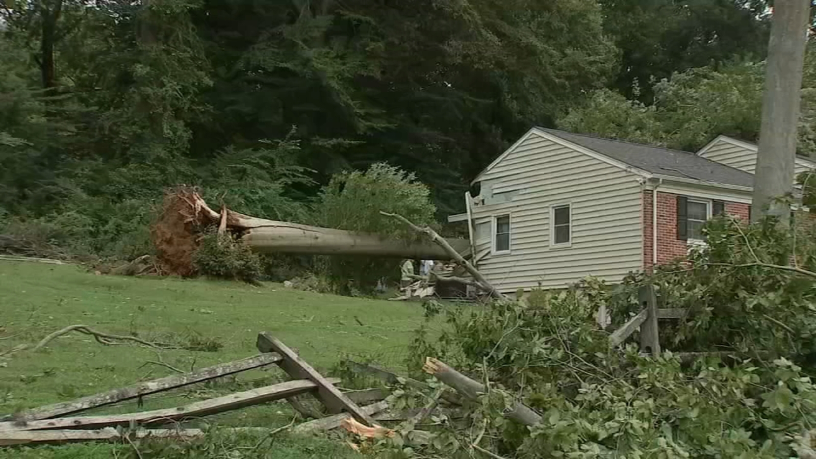 Pennsylvania weather Parts of Delaware County, Pa. cleaning up after