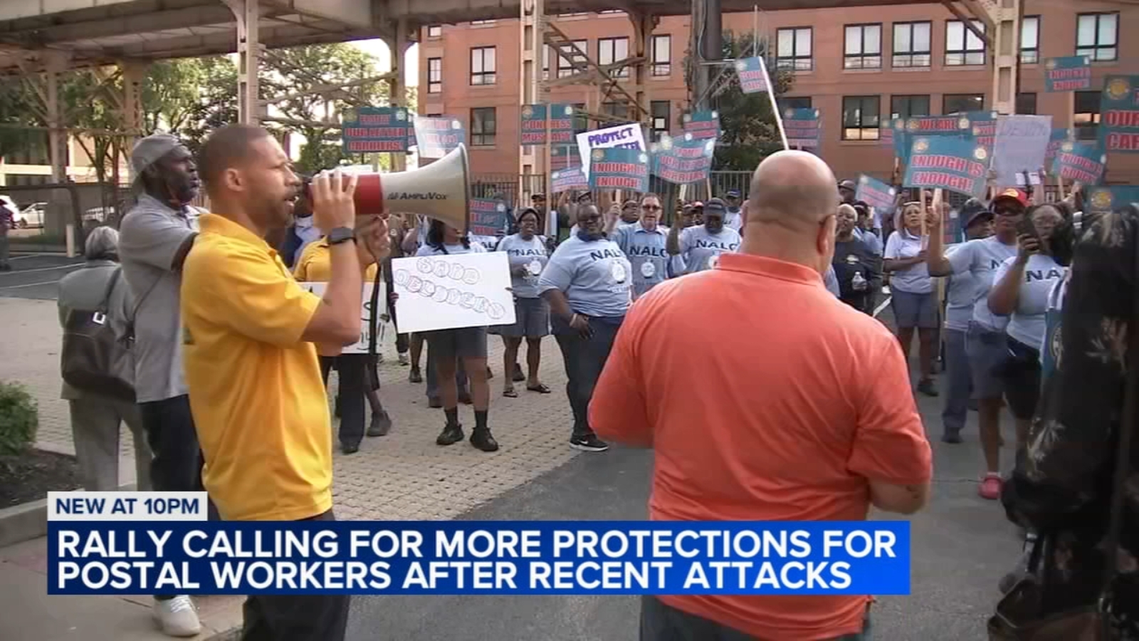 USPS postal workers supporters rally for protection after being targeted by robbers