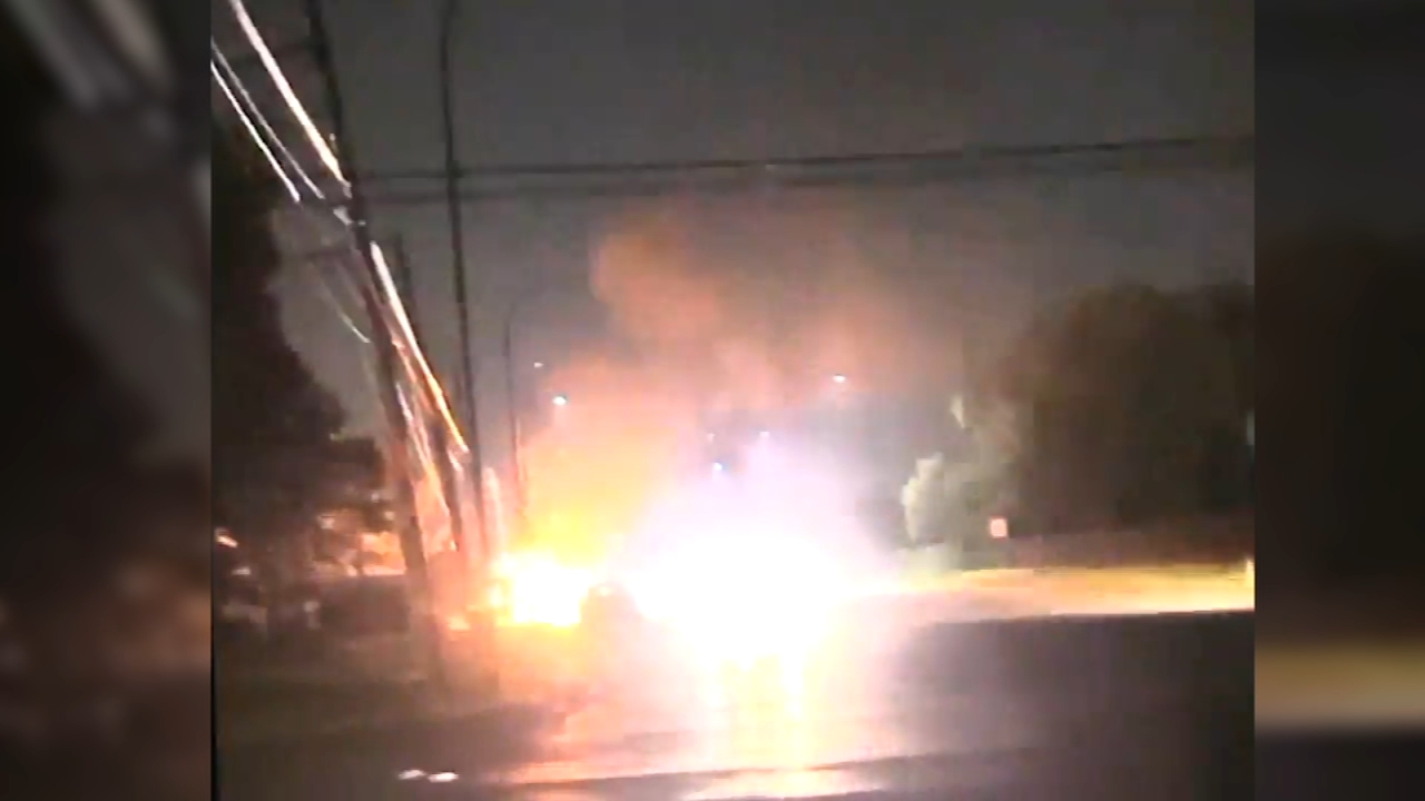 Man dead after car hits electric pole, catches fire in southern suburb