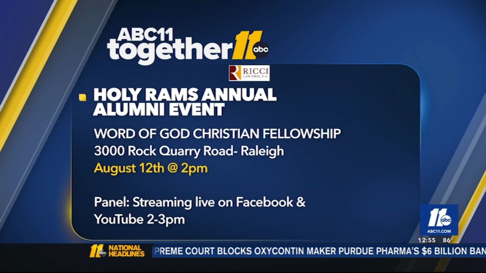 Holy Rams Annual Alumni Event - ABC11 Raleigh-Durham