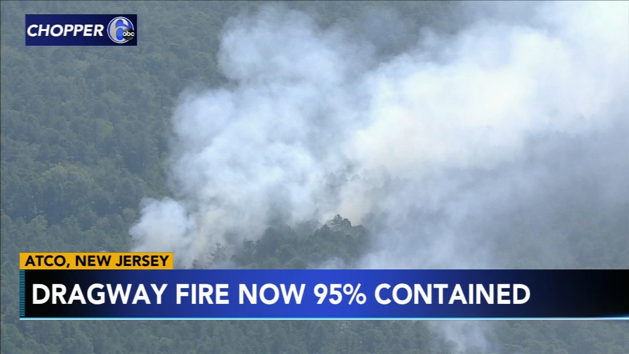'Dragway wildfire' in South Jersey now 95% contained