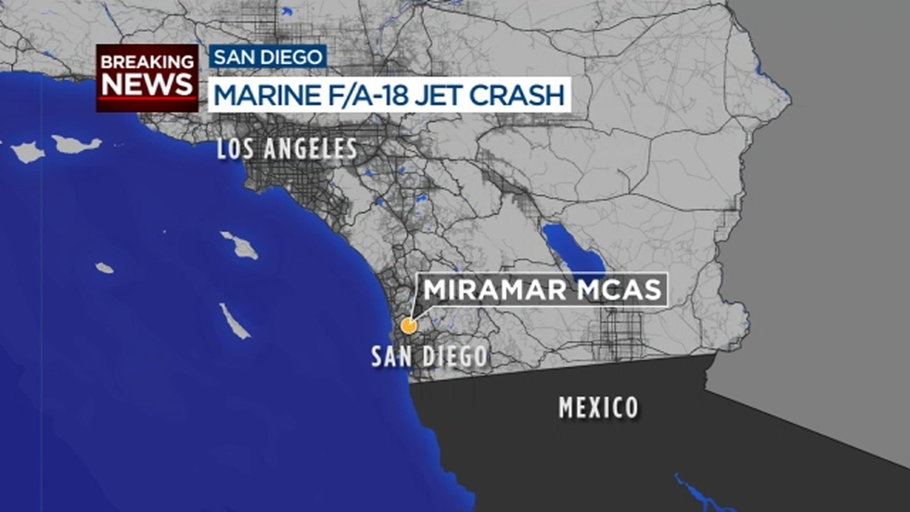 F-18 military jet crashes near San Diego