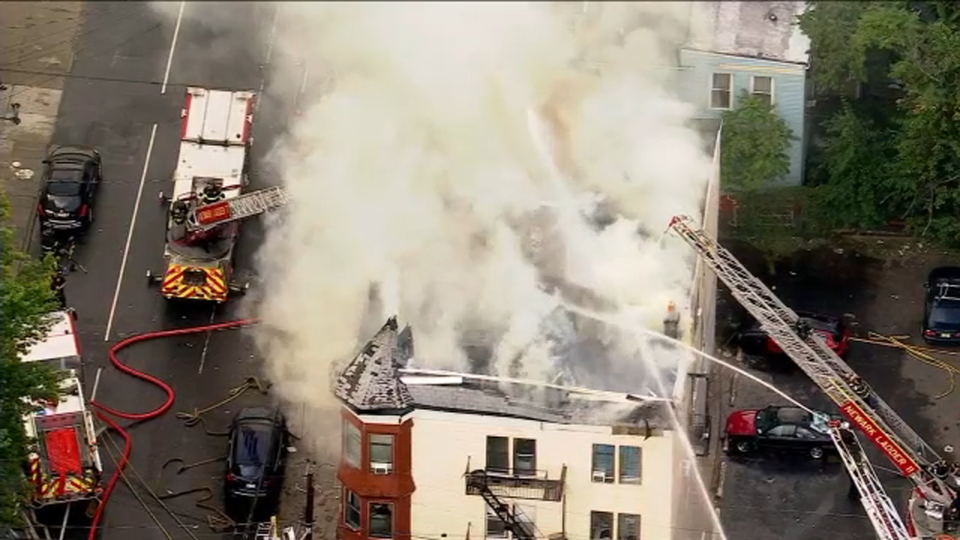 Firefighters battling flames in multi-family home in Newark, NJ