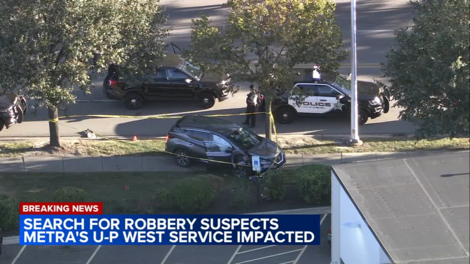 Search for robbery suspect after Lombard crash; Metra Union Pacific West trains halted in both directions for police activity - Vimarsana News