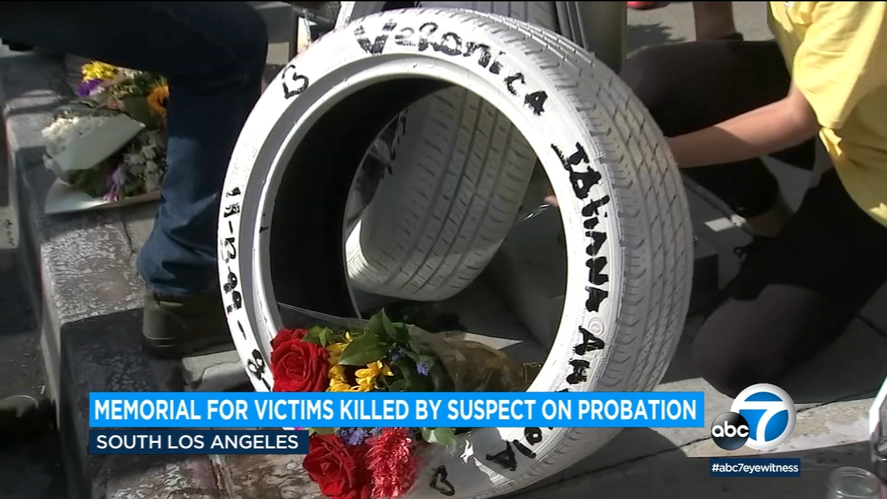Memorial placed at South LA crash site where 3 passengers were killed