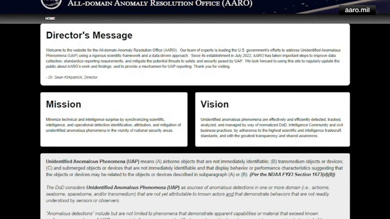 Pentagon launches 'one-stop shop' website for UFO information and reporting