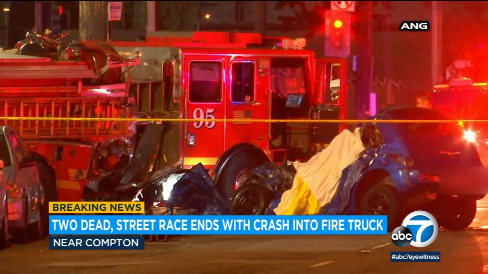 2 dead after street race ends with crash into fire truck near Compton - Vimarsana News