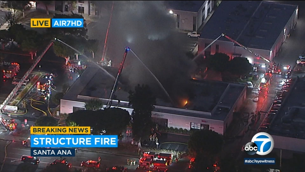 Firefighters battling structure fire in Santa Ana