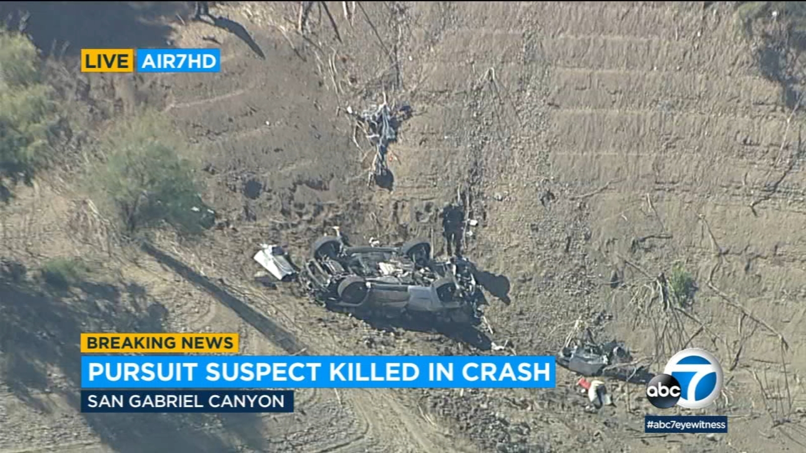 Police chase ends in fatal overturn crash after suspect veers off