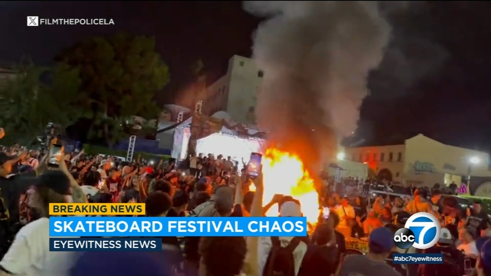 Police swarm skateboarding event in Hollywood after chaos erupts