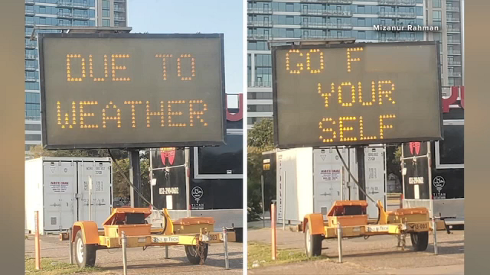 Seattle Sign Hack Houston electronic construction sign on corner of Montrose and ...