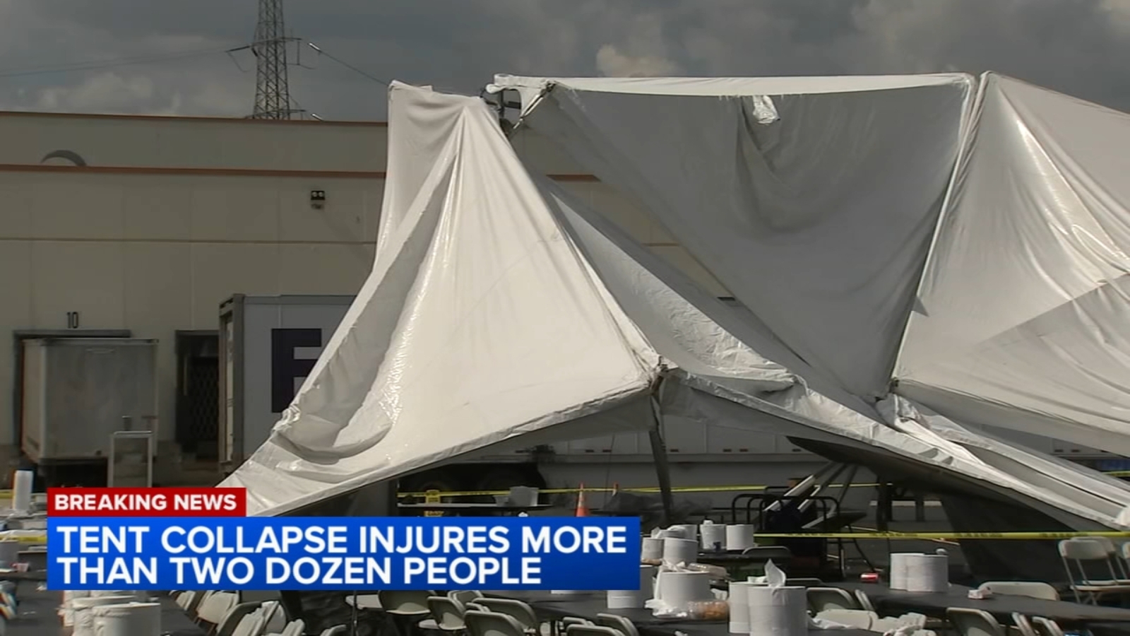 Bedford Park tent collapse during luncheon in Cintas parking lot leaves