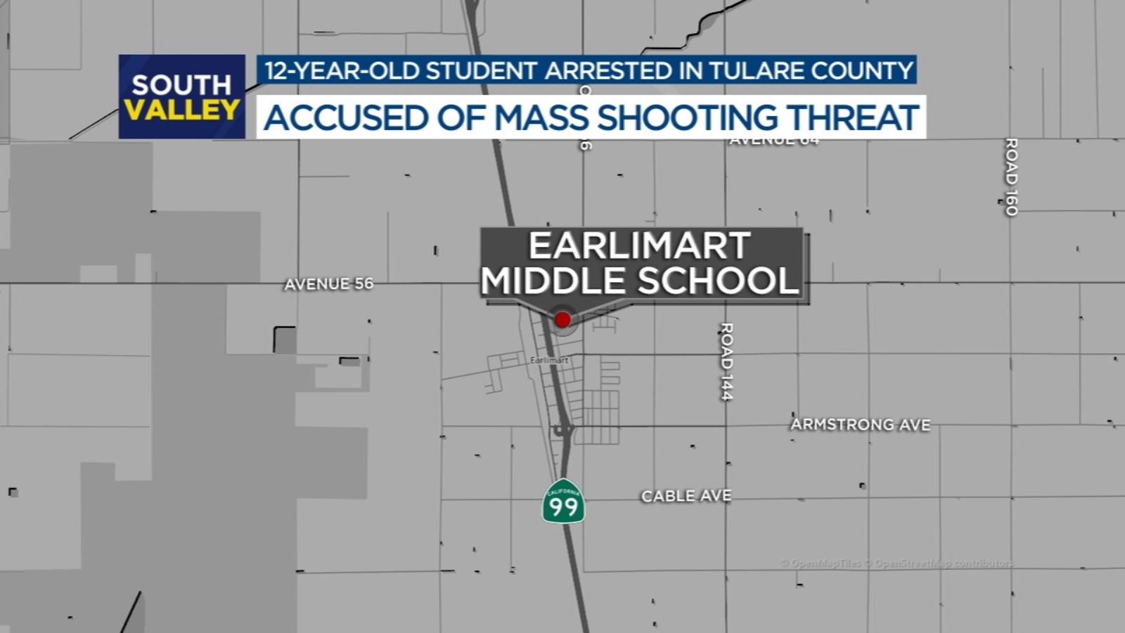 12yearold arrested for making shooting threats against Earlimart