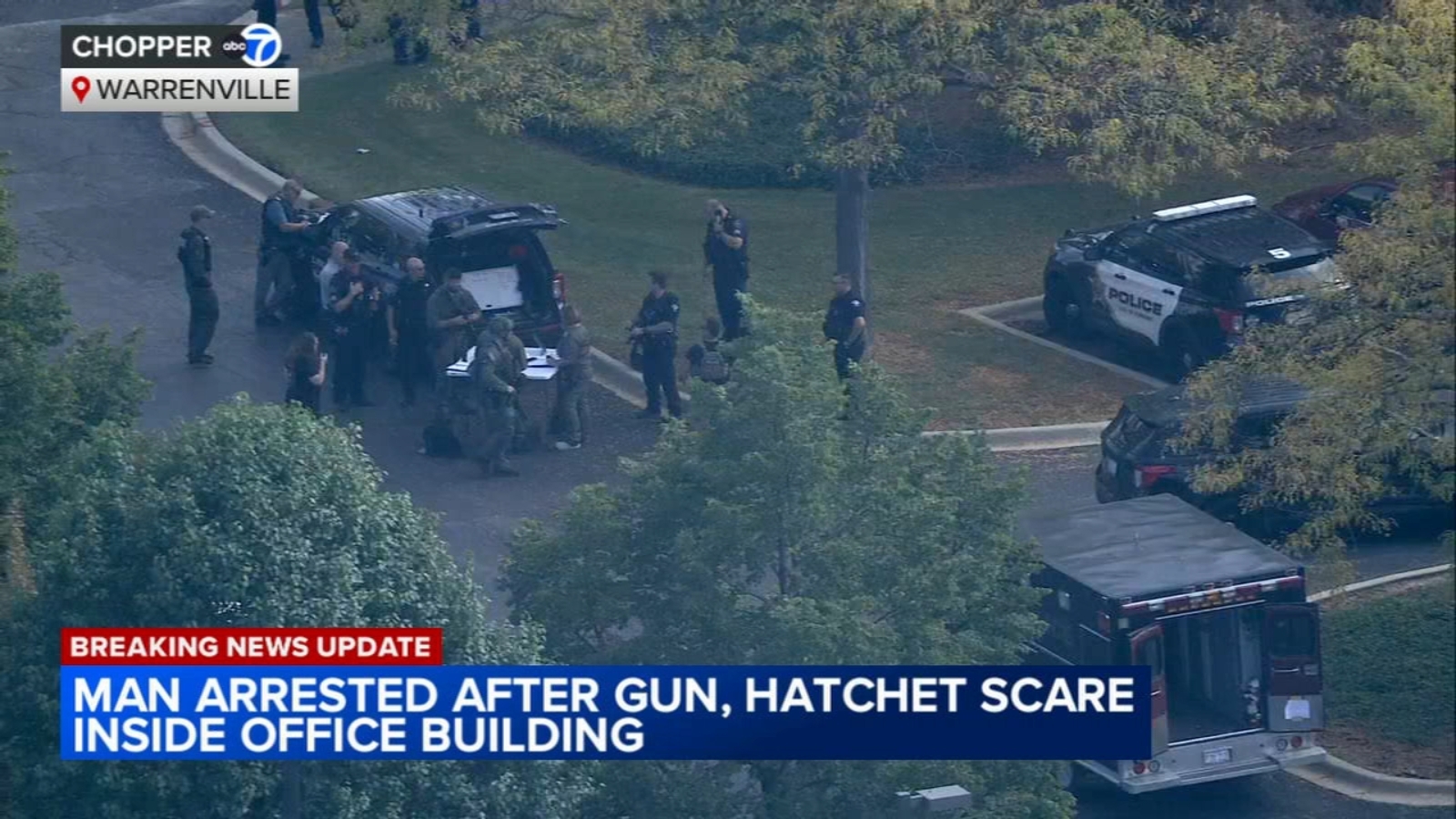Man in custody after showing up to former workplace near Weaver Parkway and Diehl Road with gun, hatchet: Warrenville, IL police - Vimarsana News
