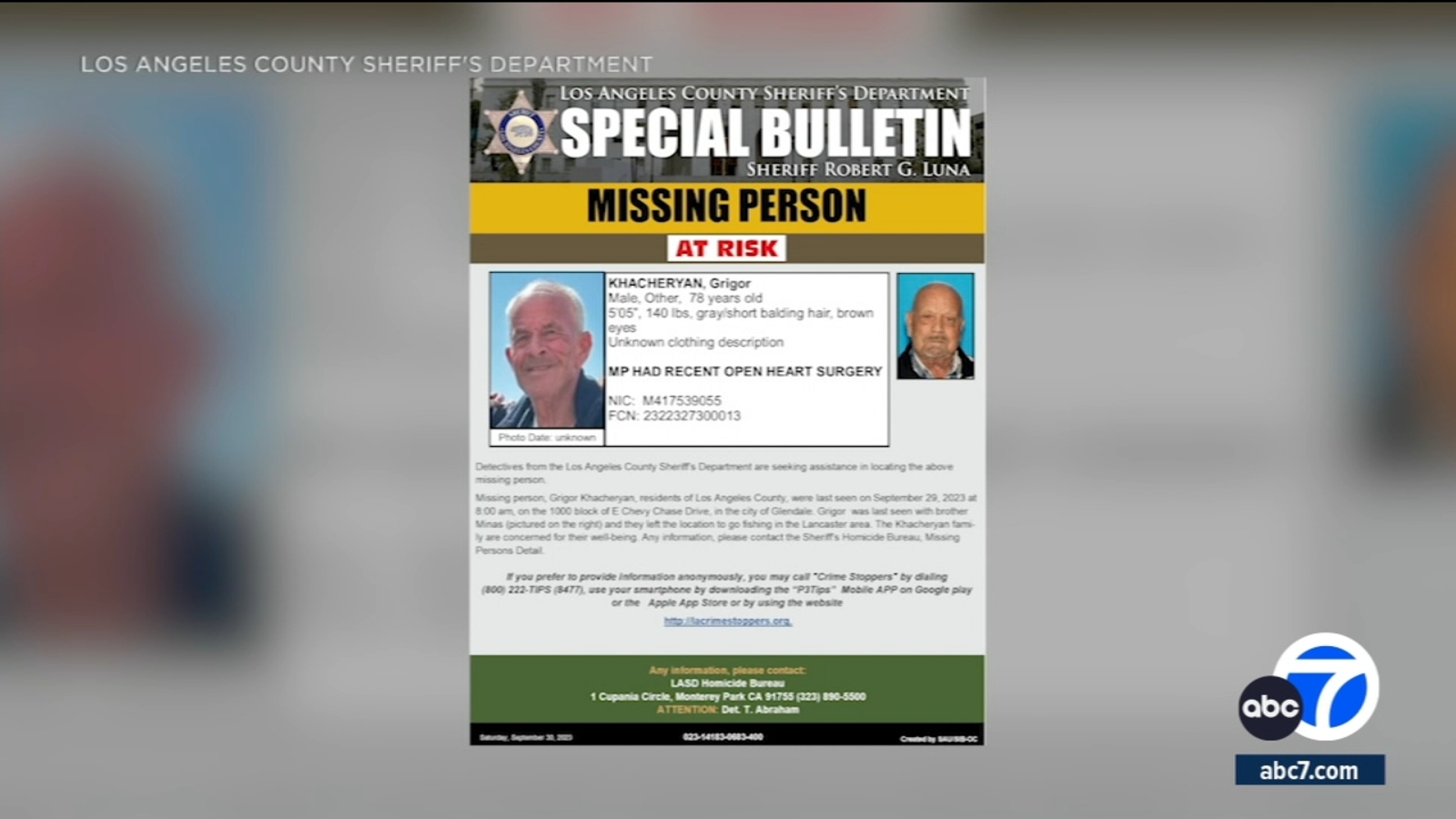 Search for missing elderly brothers in California Aqueduct in Lancaster