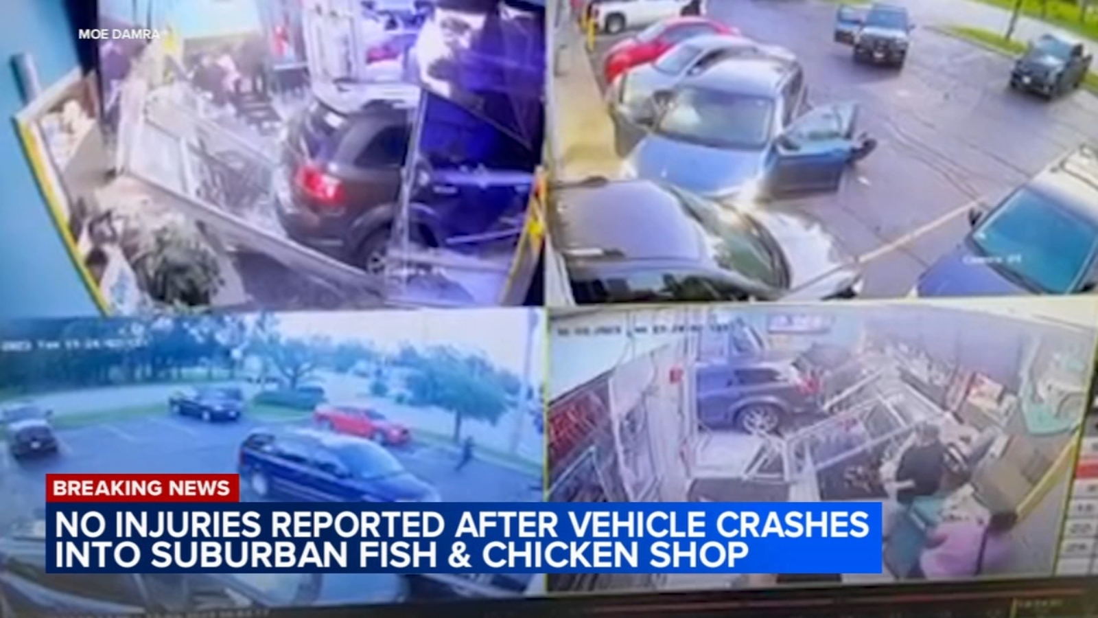 Sharks in Posen, IL: Surveillance video shows car crash into Sharks Fish and Chicken during police chase on Kedzie Avenue - Vimarsana News