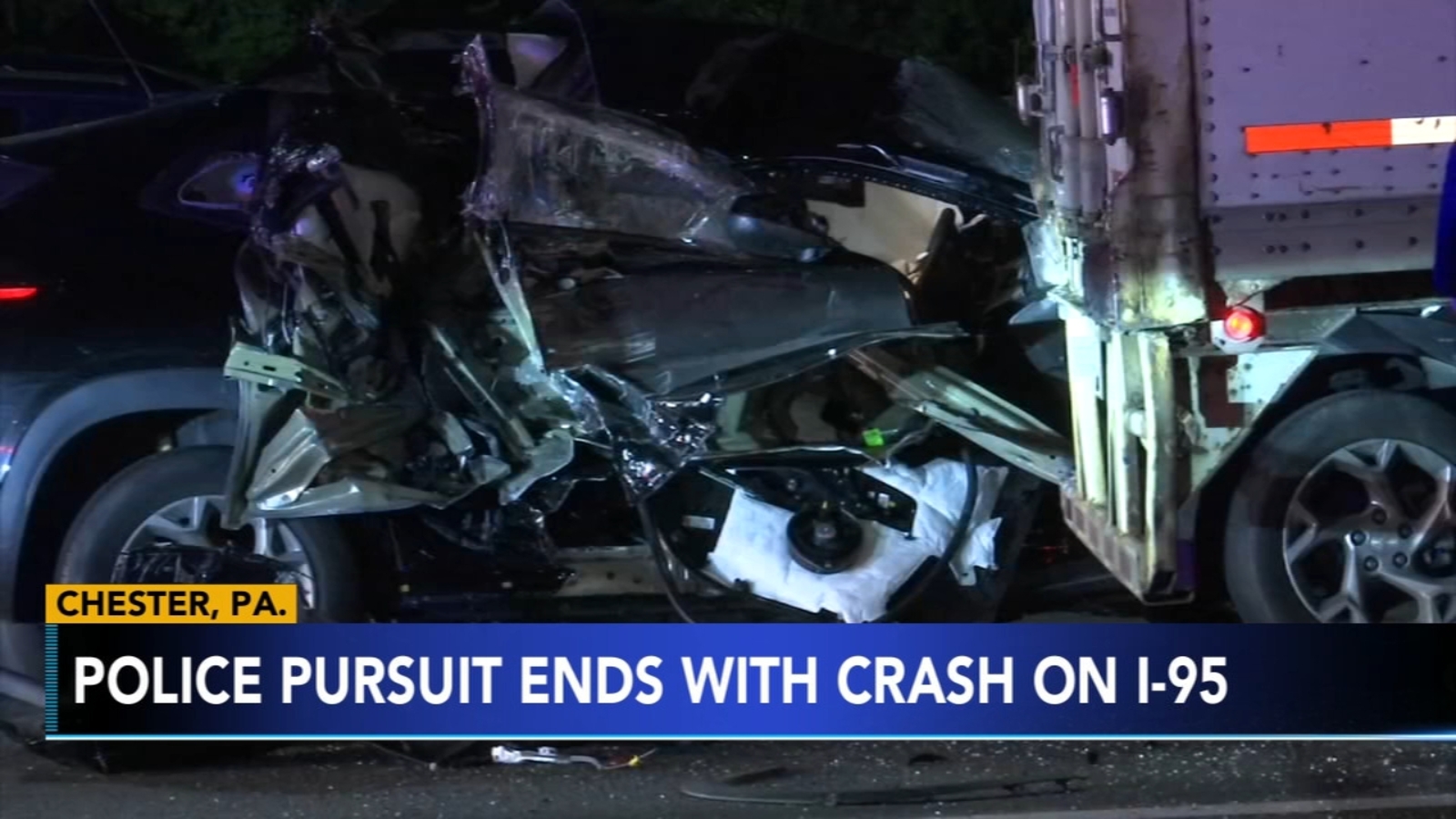 Police pursuit ends with crash on I-95 in Chester, Delaware County ...