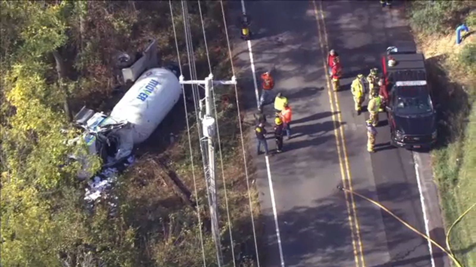 Evacuation order lifted after propane truck overturns in Doylestown ...