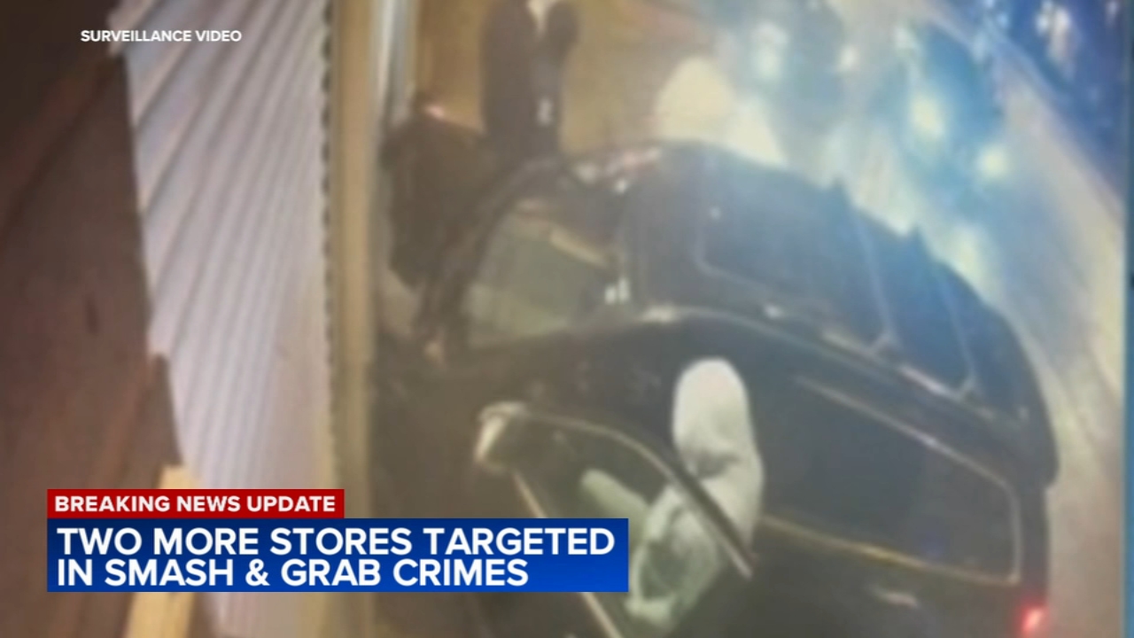 Smash-and-grab burglars crash SUV into Chicago shoe store