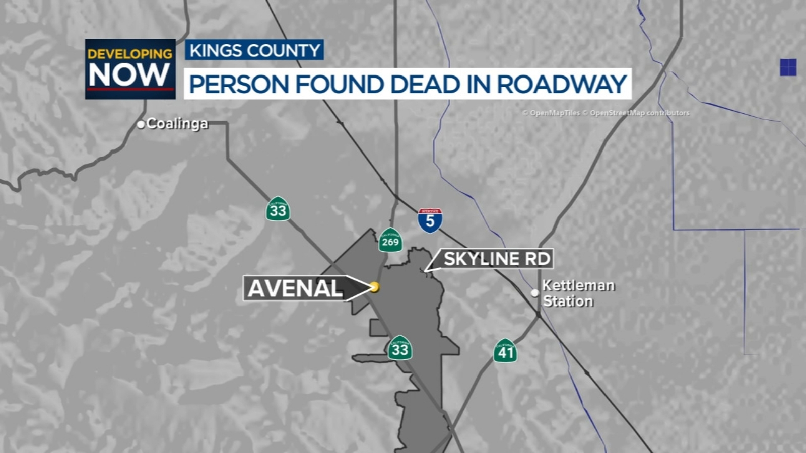 Avenal Police investigating after person found dead in roadway ABC30