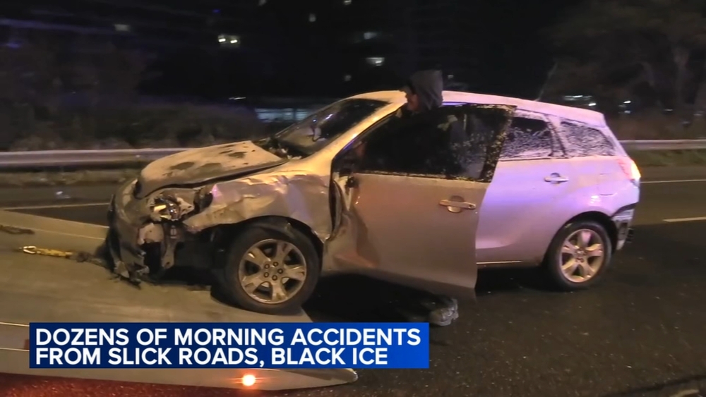 Icy roads create dangerous driving conditions on Chicago area expressways