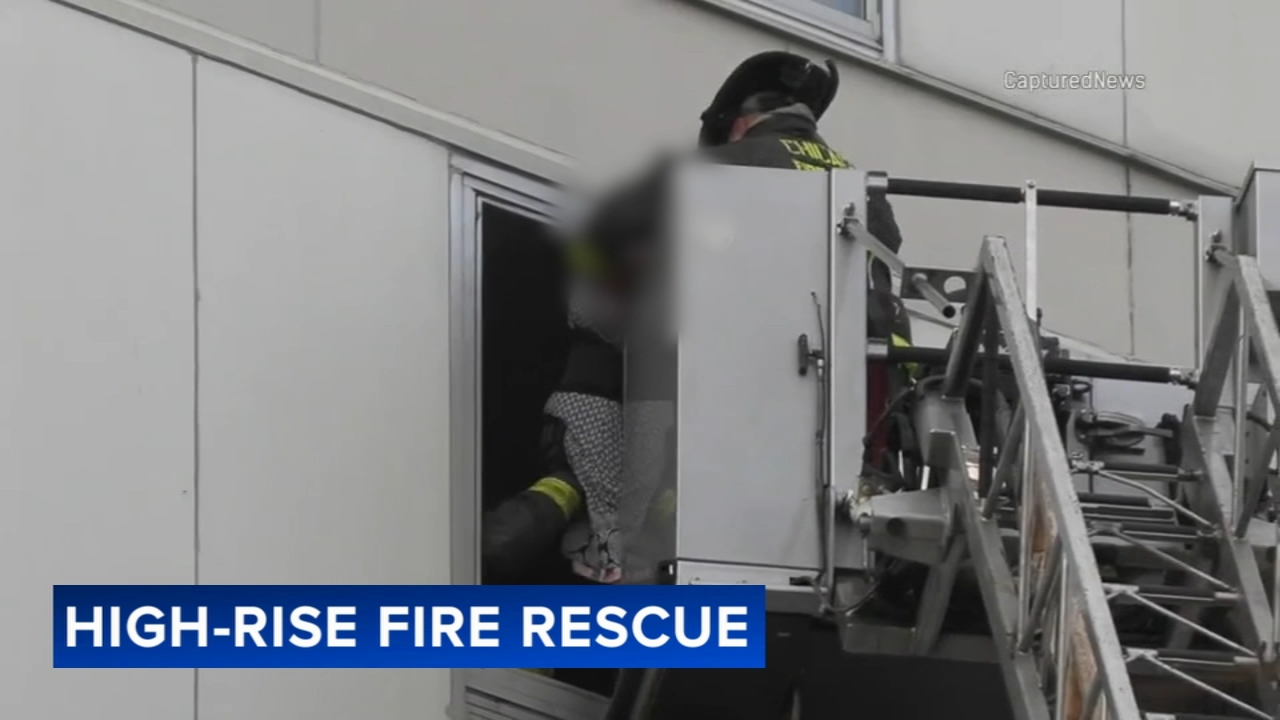 Chicago firefighters rescue woman from 7th floor during high rise fire