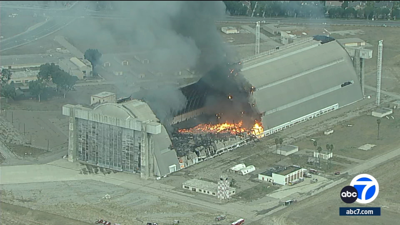 Incendio destruye hangar histórico en la antigua base aérea de Tustin