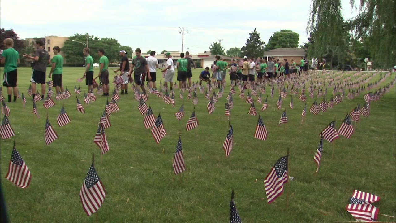 3,000 flags laid at Niles school lawn in honor of fallen troops