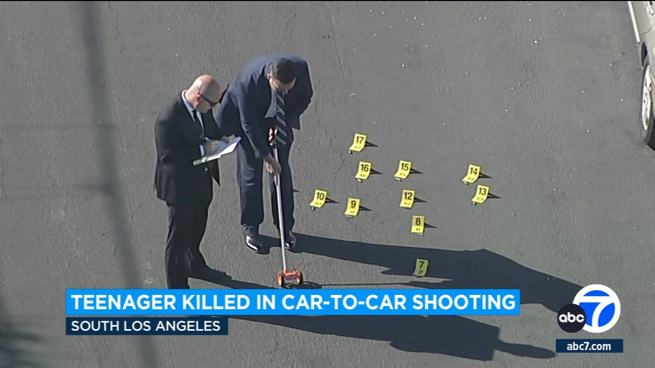 17-year-old killed in apparent car-to-car shooting in South LA