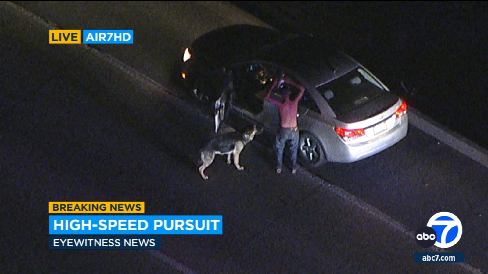 Suspect in custody after Ventura County chase; dog refused to leave ...