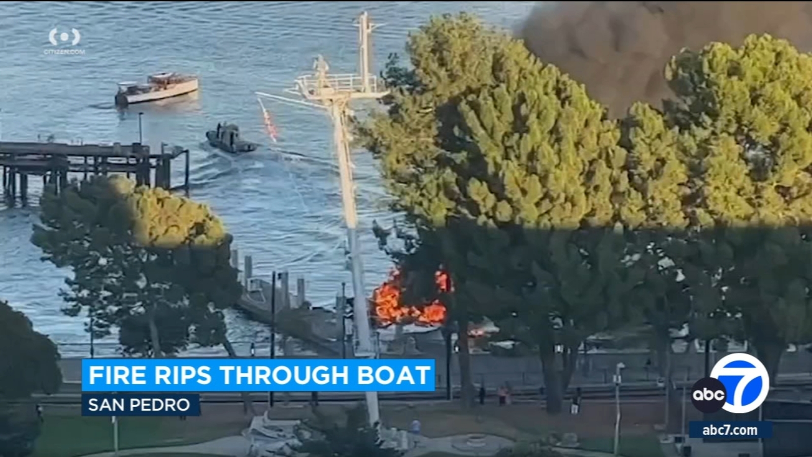 Boat goes up in flames in San Pedro - Vimarsana News