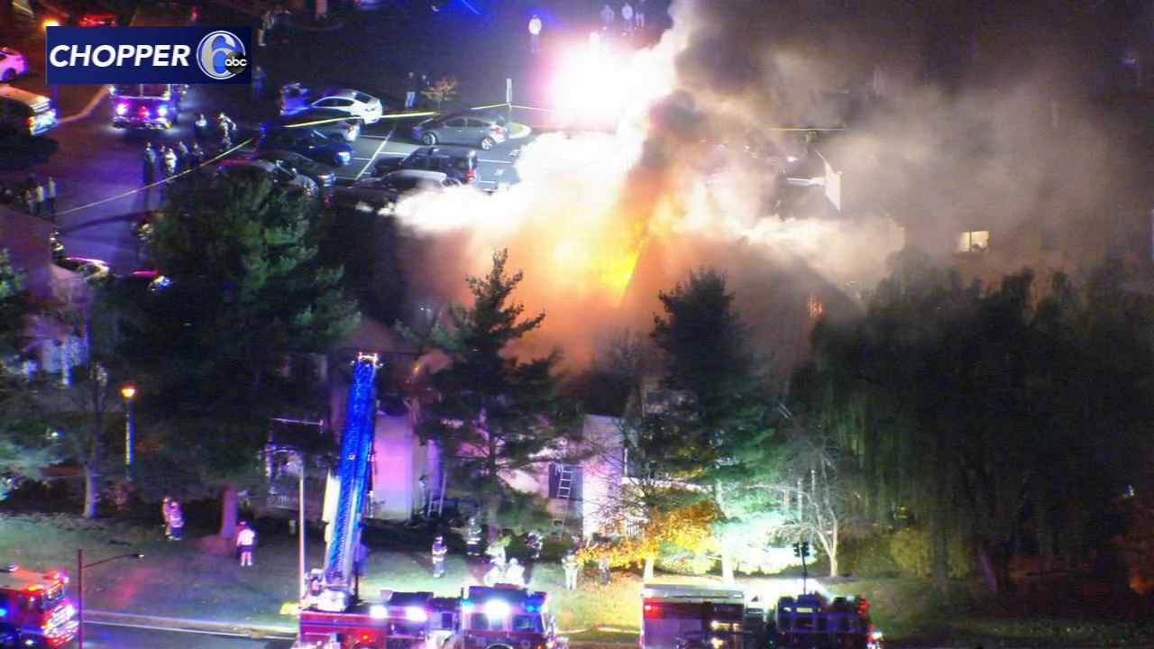 Crew battle 3-alarm blaze at condo complex in Voorhees Township, NJ