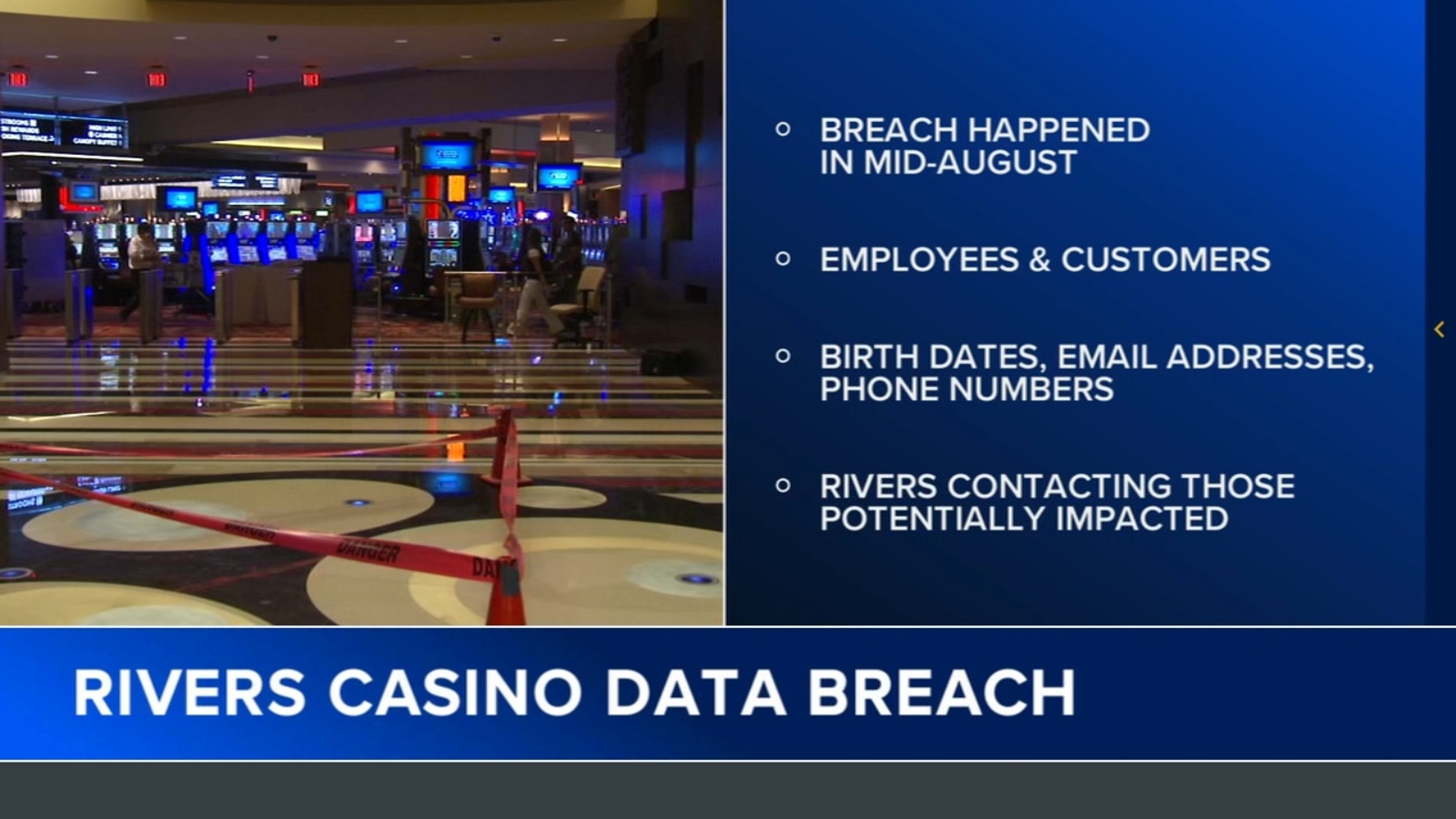 Rivers Casino in Des Plaines announces data breach from midAugust, is