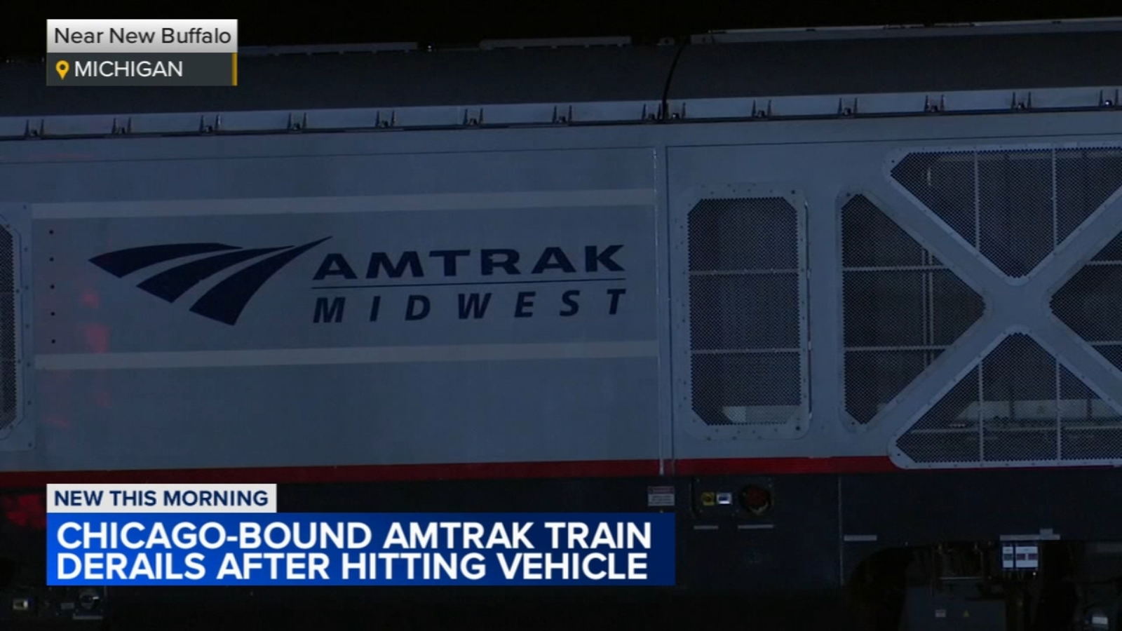 Amtrak train derailment Wolverine train headed to Chicago hits vehicle
