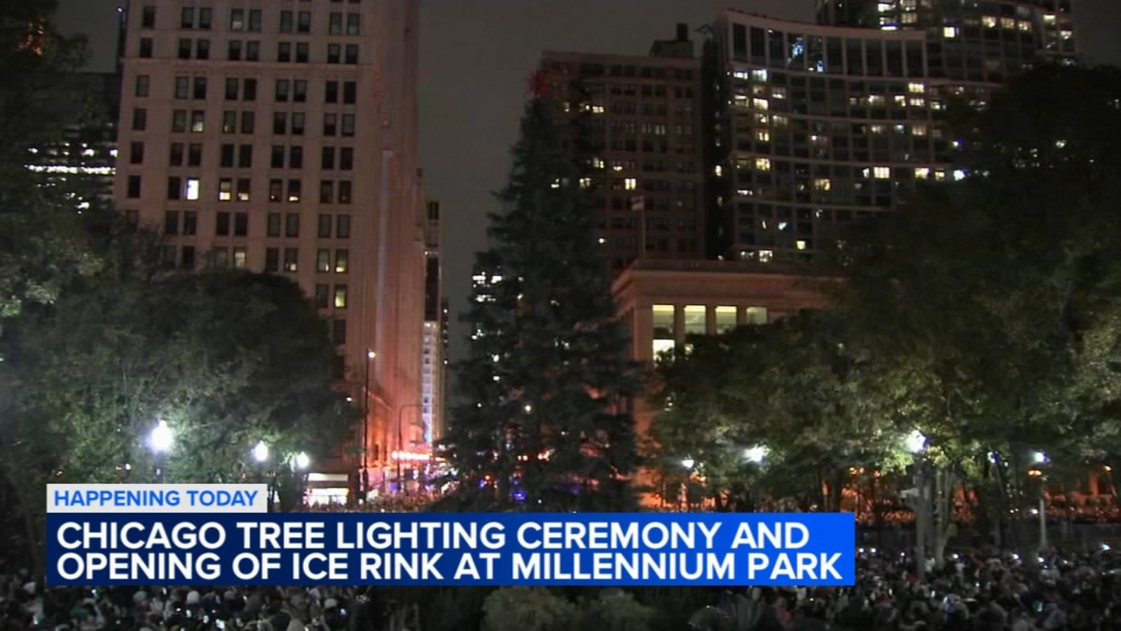Chicago kicking off holiday season with Millennium Park Christmas tree lighting ice skating