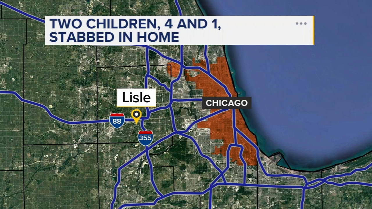 Children, ages 4 and 1, injured in stabbing at Lisle home: police