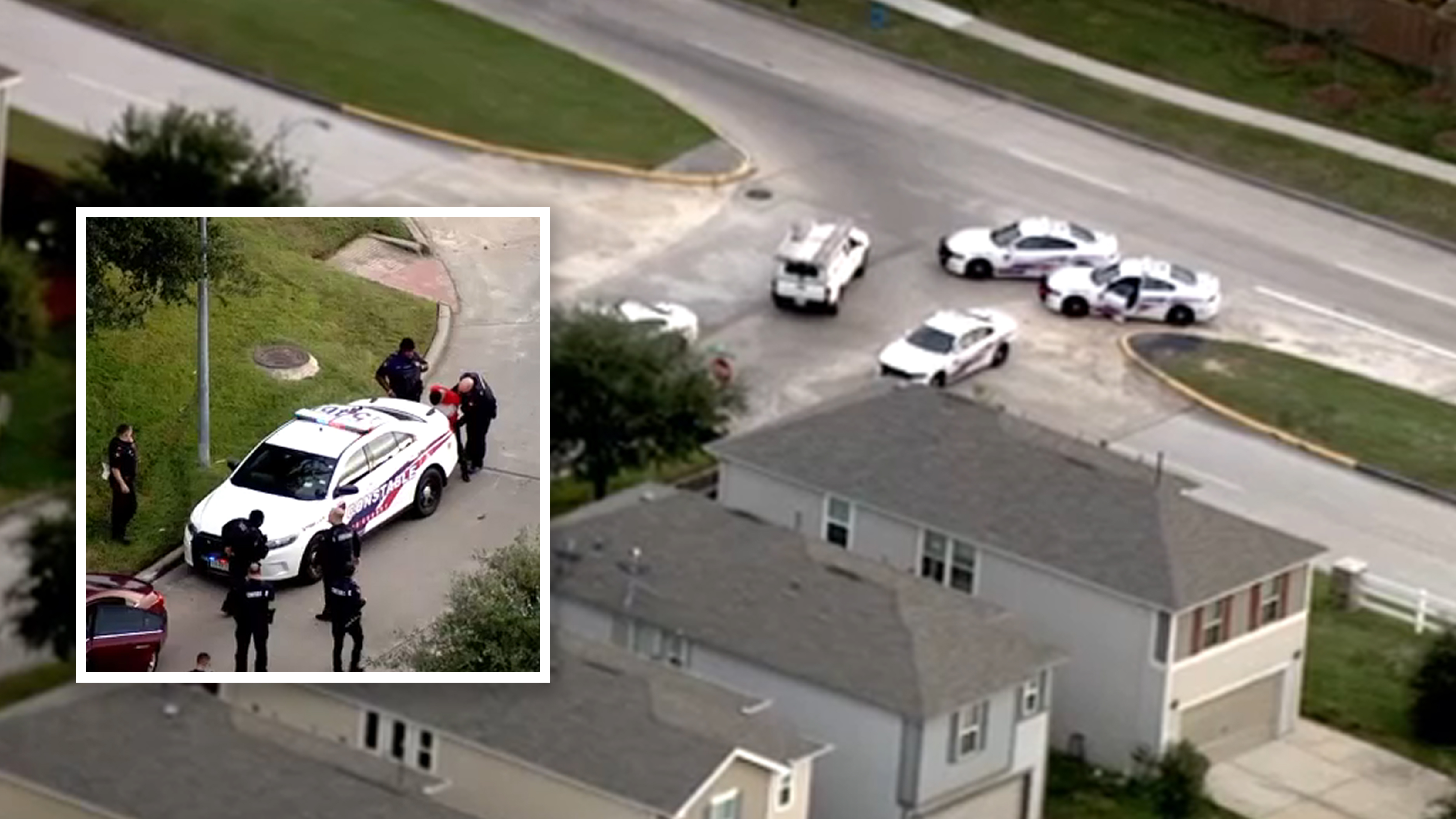 SkyEye video shows manhunt end for possible chase suspect