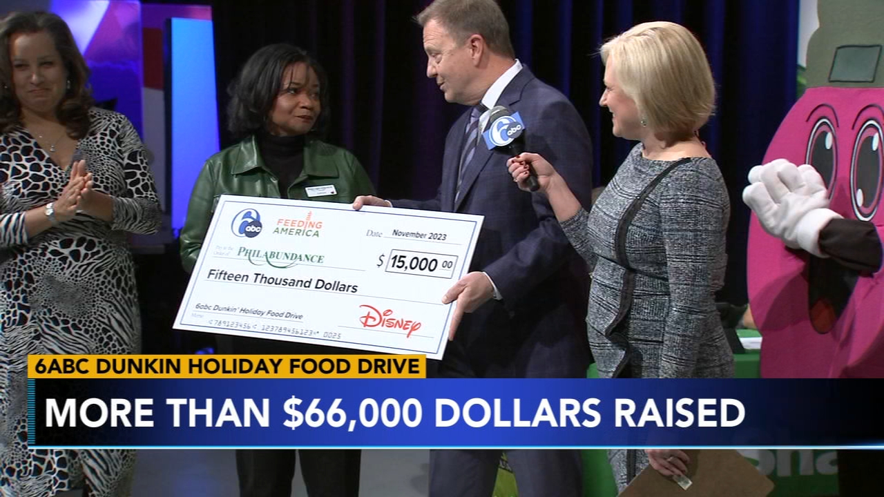 6abc Dunkin' Holiday Food Drive Telethon raises over $66,000 to help fight hunger