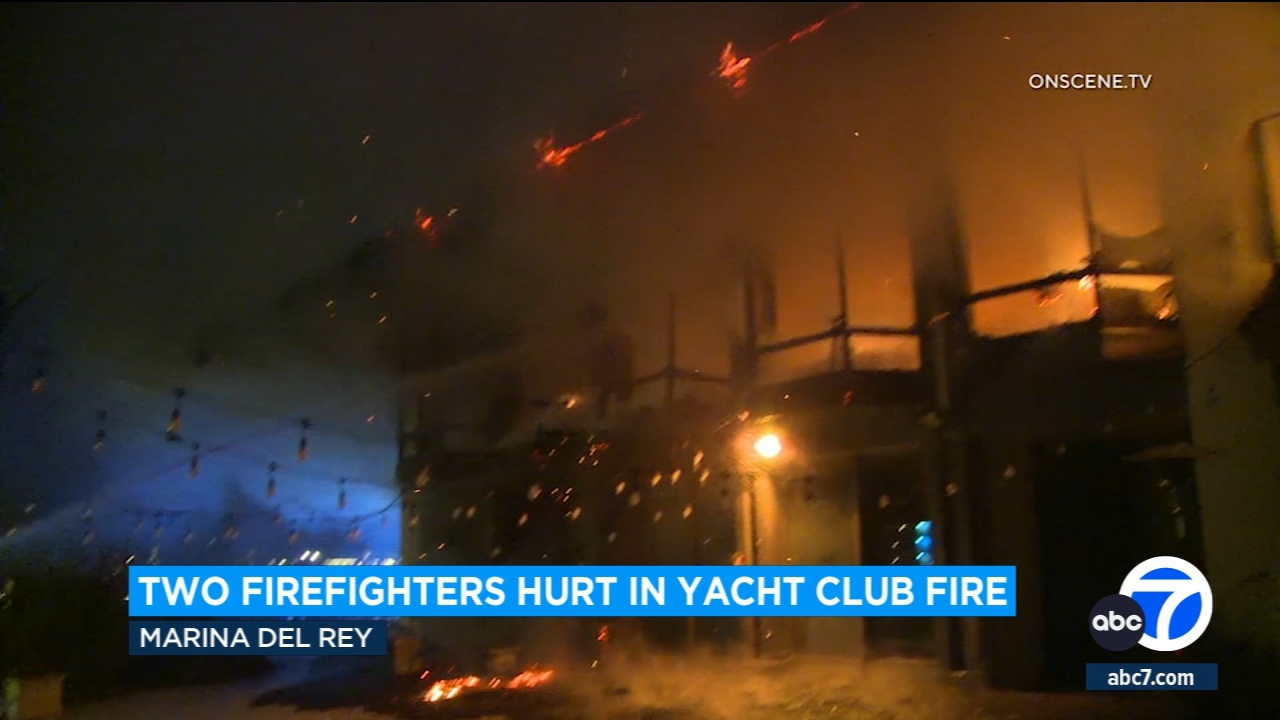 2 firefighters hurt in yacht club fire in Marina del Rey