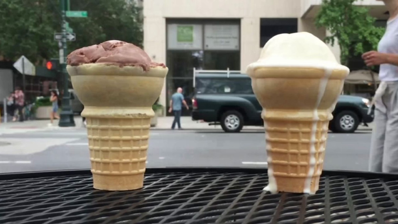 Which ice cream flavor melts faster Chocolate or vanilla? ABC7 New York