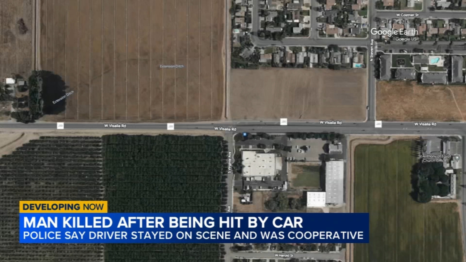 Man killed after being hit by car in Farmersville, police say ABC30